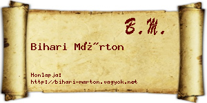 Bihari Márton névjegykártya